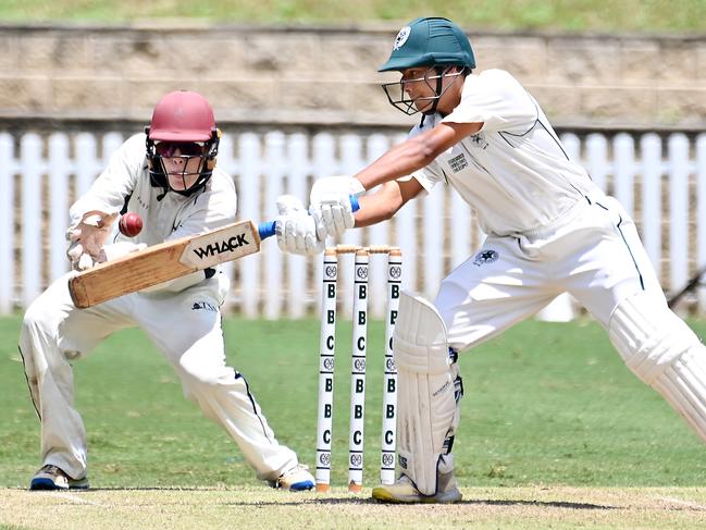 BBS batsman D'Arcy SathavasingheGPS first Xv cricket between BBC v TSS at Parkman Park.Saturday February 17, 2024. Picture, John Gass