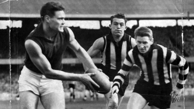 And in action for Melbourne against Collingwood in 1956.