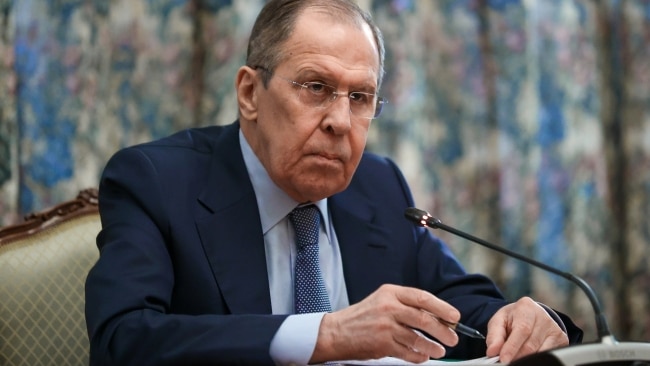 Russian Foreign Minister Sergei Lavrov warned sanctions imposed against Moscow were "in vain". Picture: Russian Ministry of Foreign Affairs/Handout/Anadolu Agency via Getty Images