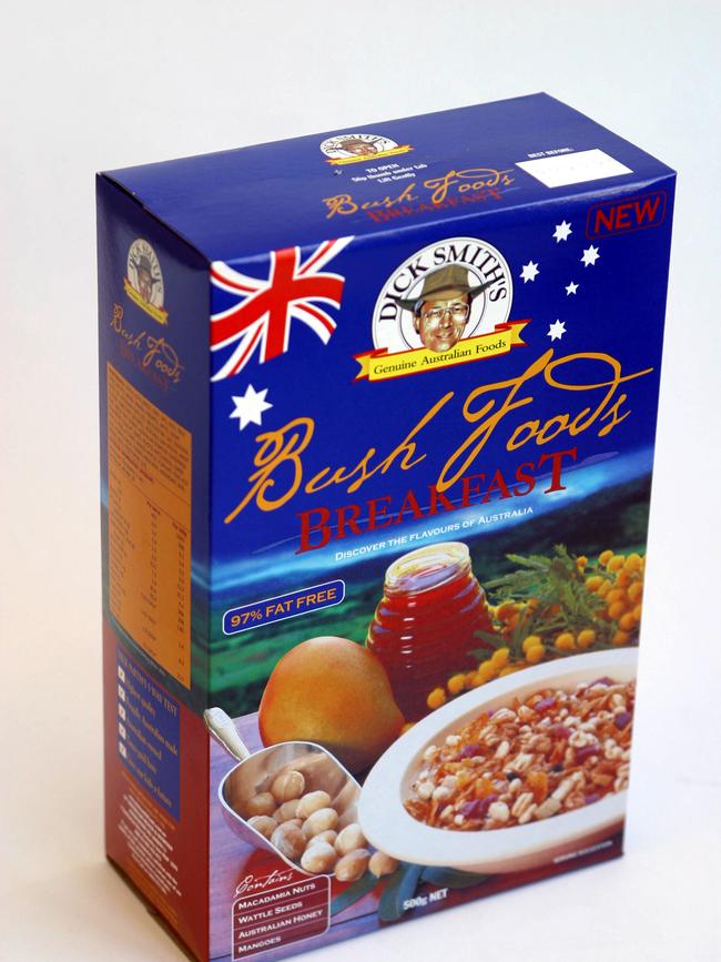 Dick Smith's Bush Foods breakfast cereal. Picture: Geoff Ward