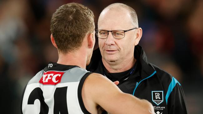 Ken Hinkley has been backed to lead Port Adelaide back up the ladder.