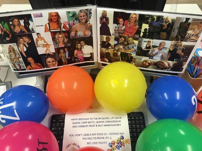 Jacenko’s employees also had a little fun with their boss managing to find plenty of pictures of her on Google and mocking up a wallpaper.