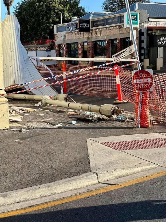 Destruction left in Gawler after the crash. Picture: Peter Macc on Facebook.