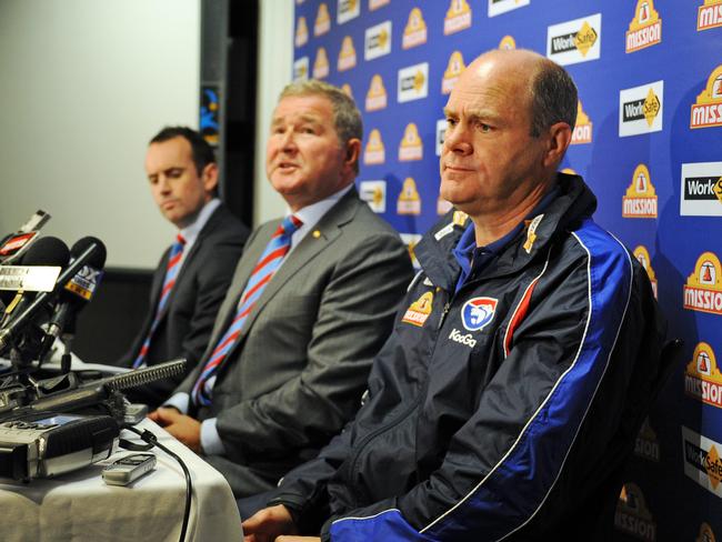 Rodney Eade pictured at the announcement of his sacking as Bulldogs coach in 2011.