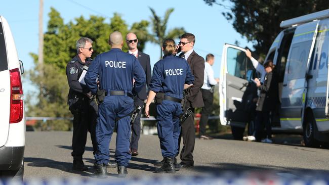 Police at the scene after the incident.