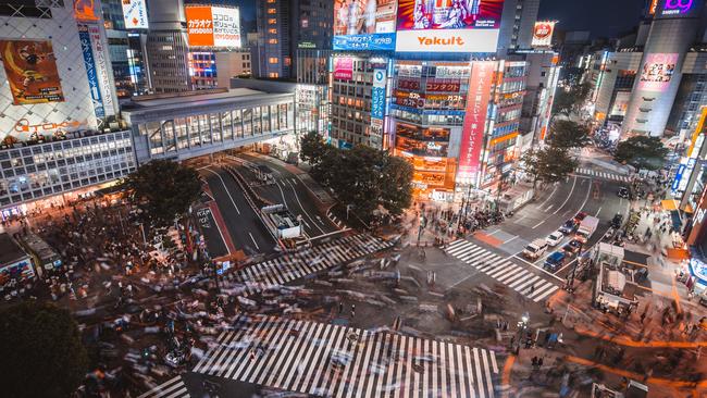 The chaos as the lights turn red at the famous Shibuya Crossing. Picture: Unsplash.com/denysnevozhai