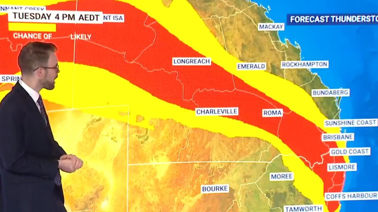 Severe thunderstorms are forecast for parts of Queensland. Picture: SKY