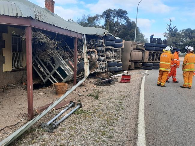 Cattle Truck rollover at Burra, South Australia, 4 Sept. 2023 . Picture: Supplied