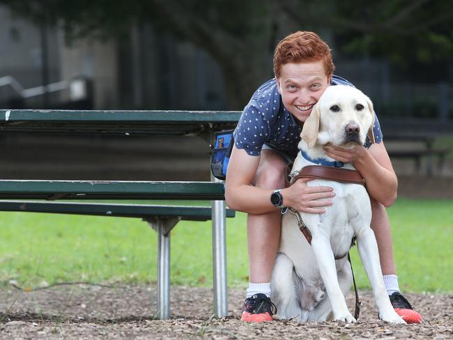 Ben Said said he could not imagine life without his guide dog Jontie. Picture: Richard Dobson