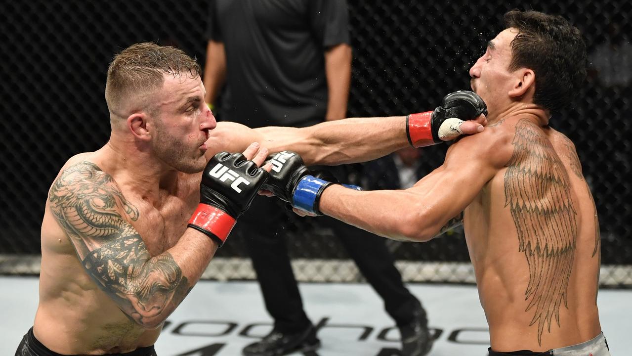 Alex Volkanovski has already beaten Max Holloway twice. Picture: Jeff Bottari/AFP