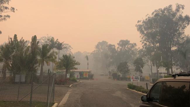 Bushfire smoke seen at Kempsey, east of Willawarrin. Picture: Instagram