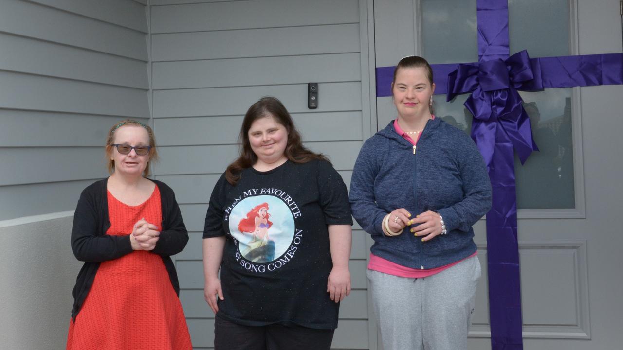 (From left) Susan, Angie, and Alison were excited to enter their brand new home built by Endeavour Foundation