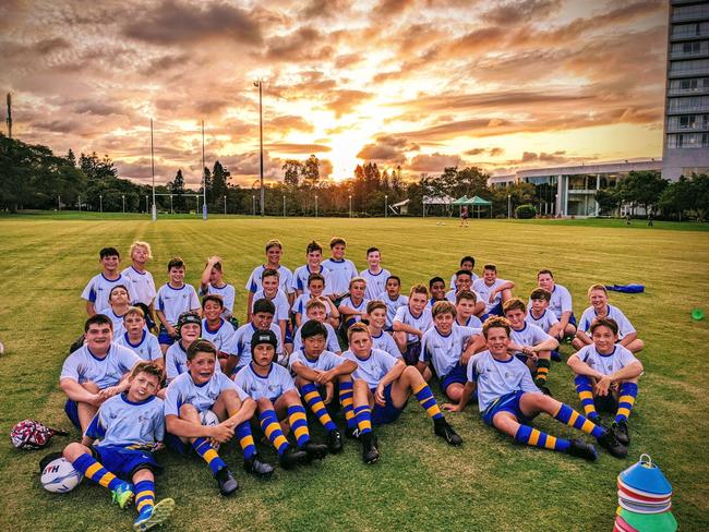 Players take part in the Gold Coast Academy of Sport's under-12 rugby union program.