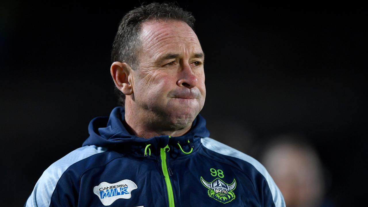 Canberra Raiders coach Ricky Stuart in NRL Round 12, 2021. Picture: NRL Photos