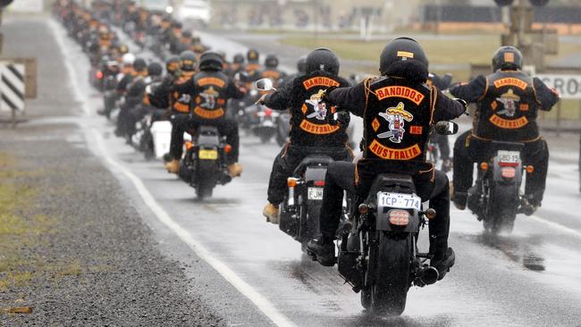 Bandidos roar through Ballarat on their annual run. Picture: Sam Ruttyn