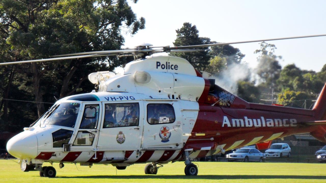 A cyclist in his 20s has been airlifted to hospital in serious condition following a collision with a car.