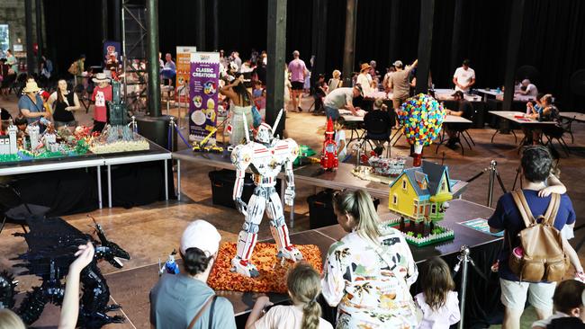 The Brick Mania display where kids can build their own masterpieces, part of the final day of the Cairns Children's Festival, held at the Tanks Arts Centre, Edge Hill. Picture: Brendan Radke