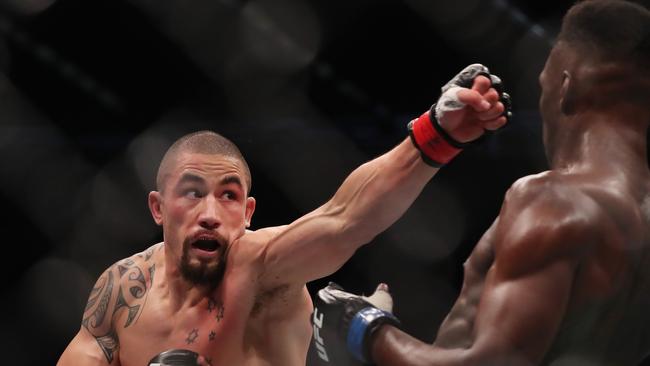 Robert Whittaker vs Israel Adesanya. Picture: Michael Klein.