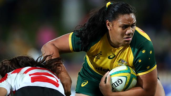 Prop Christina Sekona in action for the Wallaroos against Japan at North Sydney Oval last year. Photo: Cameron Spencer/Getty Images