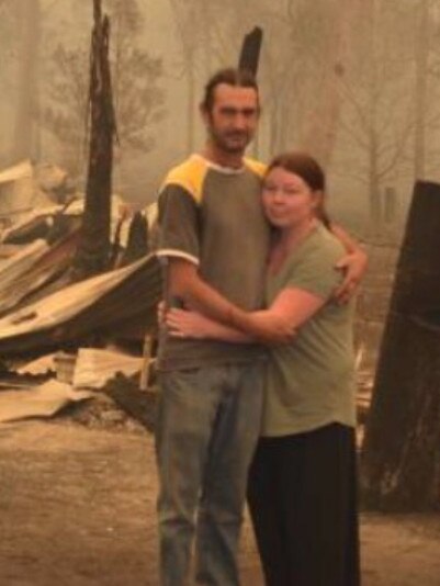 Jamie Zaia and Anita Reeves from Willawarrin lost everything in a bushfire in November, 2019. Supplied.