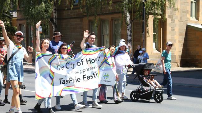 TasPride pride march Hobart 2025. Picture: Elise Kaine