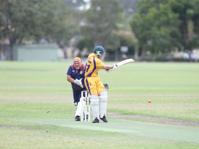 Palm Beach Currumbin (batting) vs. Runaway Bay in the Community Div 3 competition. Harley Richards. 25 November 2023 Palm Beach Picture by Richard Gosling