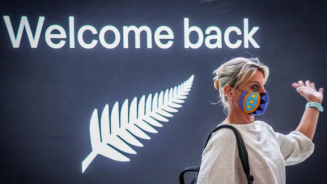 A passenger from New Zealand at Sydney International Airport this week. Picture: AFP