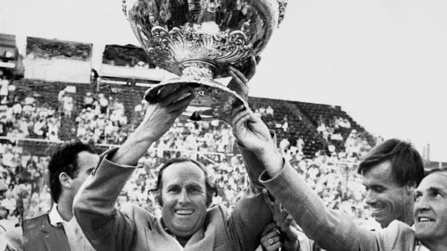 Neale Fraser captained the winning Australian team in the 1977 Davis Cup final. Picture John Burney.