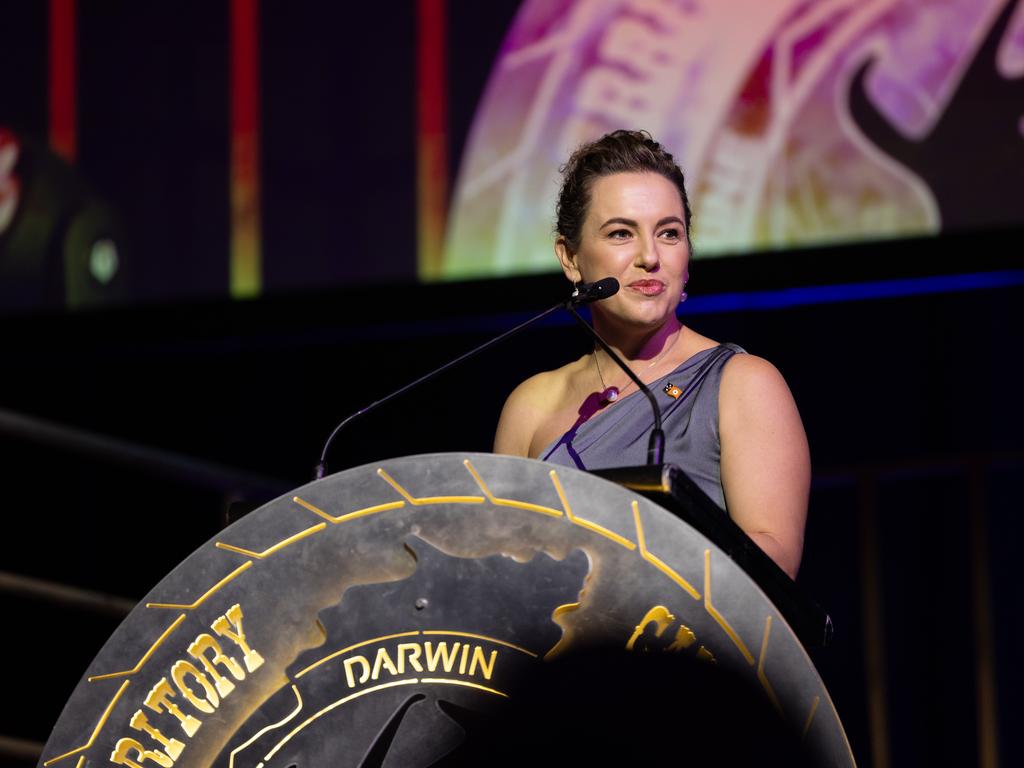 Chief Minister Lia Finocchiaro at the 2025 NTCA and AACo Gala Dinner at the Darwin Convention Centre. Picture: Pema Tamang Pakhrin