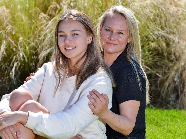 Paula Gust, of Apsley in Victoria and her daughter Holli, a Seymour College student. Paula has resorted to buying a house at Naracoorte so she can keep her family together, Tuesday November 24, 2020. Pic: Brenton Edwards