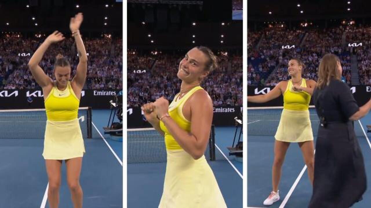 Sabalenka and Dokic post-win dance!