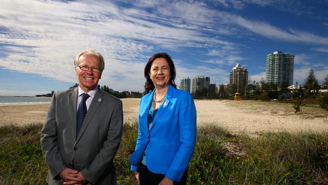 Annastacia Palaszczuk announcing Peter Beattie as the head of the Gold Coast Commonwealth Games in 2016. Picture: David Clark