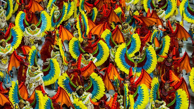 Rio’s Carnival parade in the Sambodrome is a riot of colour. Picture: Alamy