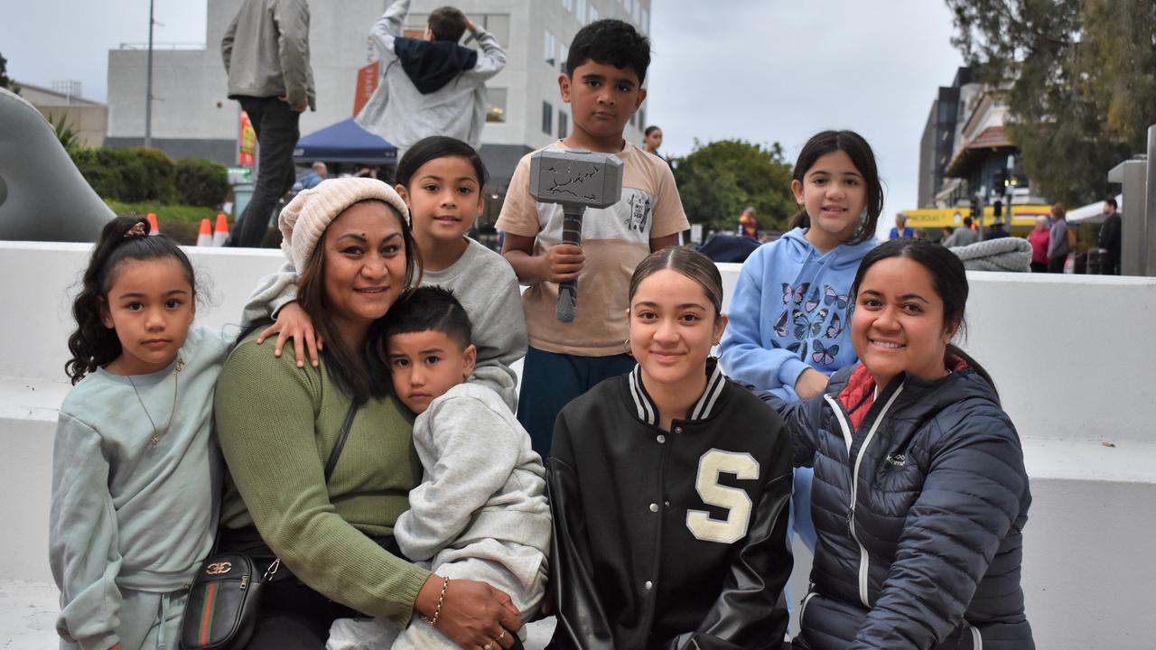 Families &amp; friends enjoy a Friday night out at the Unlock the Block event at Darcy Doyle Place, Ipswich, on August 12, 2022. Picture: Peta McEachern