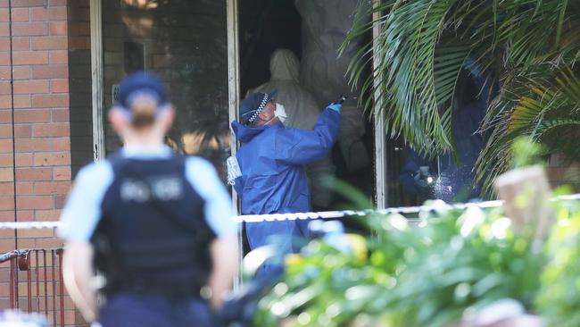 The crime scene on Fowler St the morning after the September 6 shooting. Picture by Peter Lorimer.