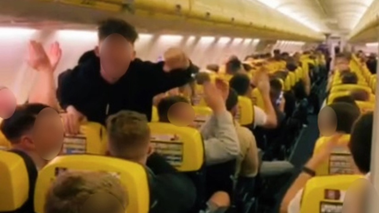 The air hostess filmed the crass behaviour that took place on the flight. Picture: Supplied