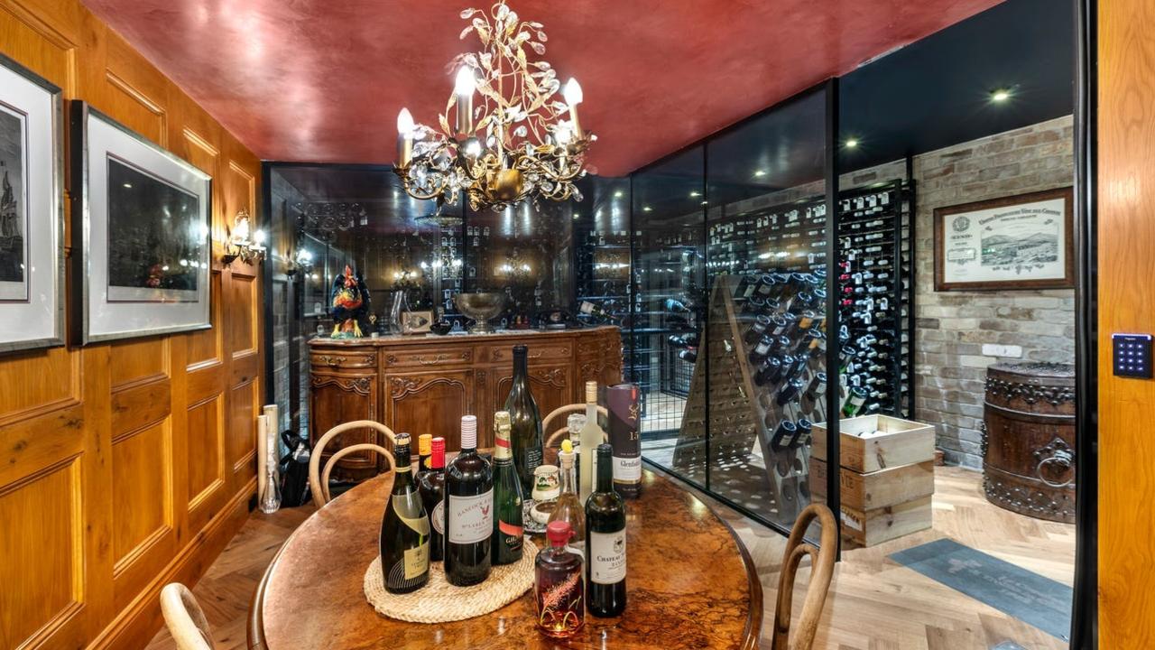 The cellar and tasting room in the Balgowlah Heights luxurious residence.