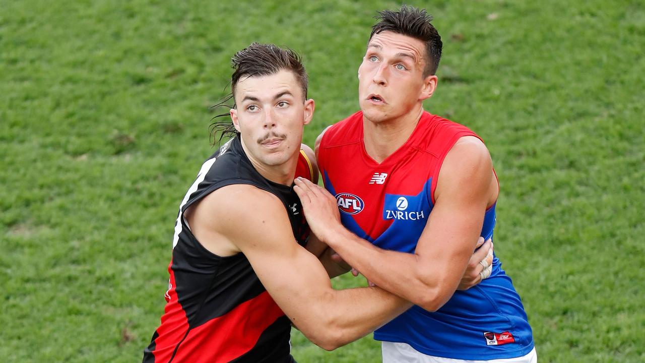 Sam Weideman will have to do some ruck work for Melbourne when he makes his AFL return (Photo by Michael Willson/AFL Photos via Getty Images)