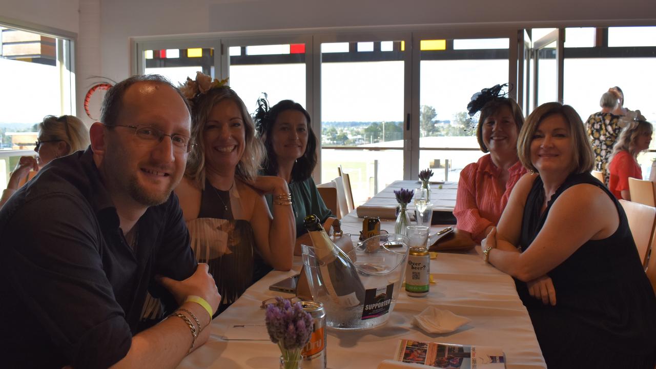 Scott Kovacevic, Tracey Salter, Megan Urwin, Maria Townsend-Webb and Debbie Rugdale at The Gympie Times Ladies Race Day.