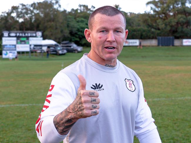 Job done - Todd Carney. Picture: DC Sports Photography. NRRRL Round Six, 1st Grade. Byron Bay Red Devils vs Mullumbimby Giants at Red Devil Park, 12 May 2024