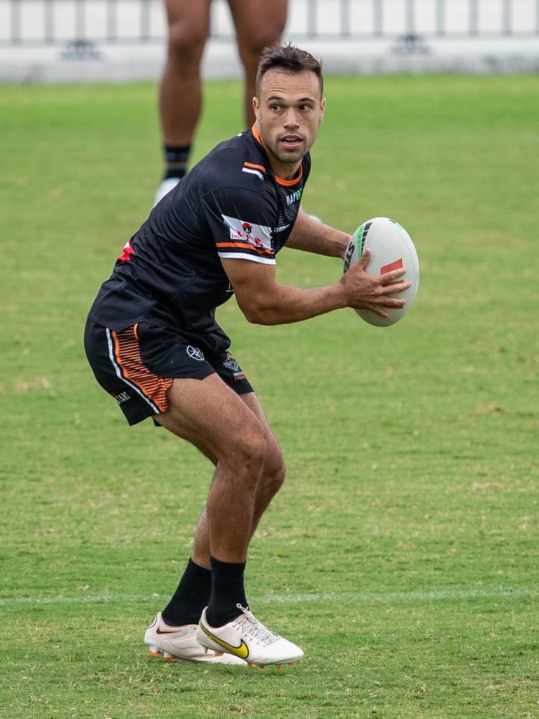 30th January 2023. The Daily Telegraph. Sport. NRL. Concord, Sydney, NSW, Australia. Pics by Julian Andrews. Wests Tigers Media Open Day at their new centre of excellence in Concord. Pic shows Luke Brooks during training.