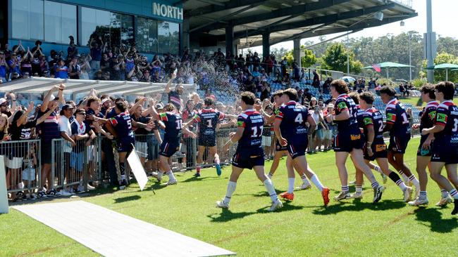 Nambucca players and fans celebrating. Picture: Leigh Jensen