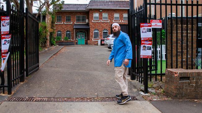 Abu Ousayd in front of the Al Madina Dawah Centre in Bankstown. Picture: Justin Lloyd