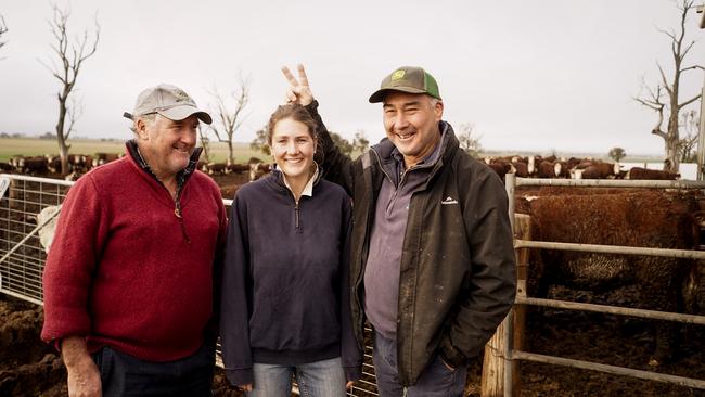 Dean, Diana and Brett Wheaton are part of a 9000 hectare family enterprise managing 400-head of cattle, 2200 ewes and cropping.