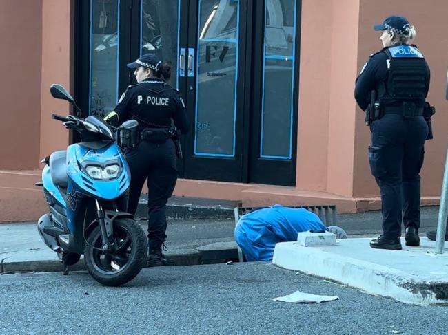 Forensic police scour a storm water drain looking for a weapon after a teenage girl was stabbed in Fortitude Valley, Brisbane, 15 July 2024. She is in critical condition in hospital. Picture: 10 NEWS