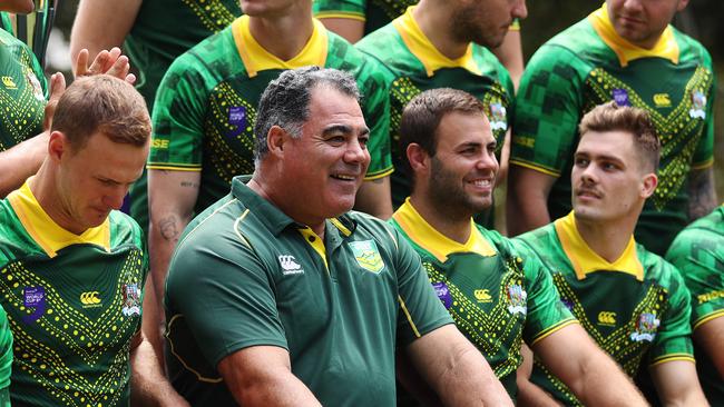 Australian coach Mal Meninga during the Rugby League World Cup 9s Media Day at the Royal Botanical Gardens, Sydney. Picture: Brett Costello