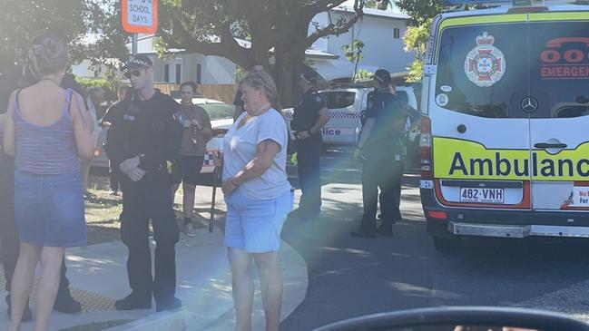 A young child was hit in a traffic crash outside Slade Point State School on October 14, 2022. Picture: Mitch Dyer