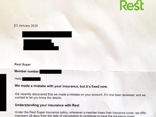 Rest Superannuation members have accidentally been charged for insurance premiums they did not order for since June 2024