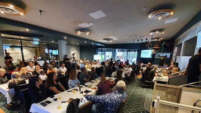 The sell-out crowd at the Gympie Chamber of Commerce meeting on February 10, 2021.