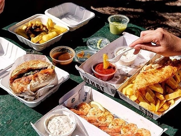 A feast from Old Fashioned Fish 'N' Chips at Narraweena. Picture: Supplied